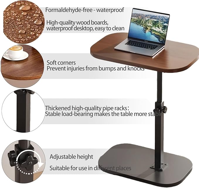 Pedestal C-Shaped Adjustable Small End Tables - Image 4