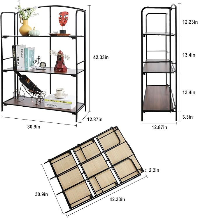 Crofy No Assembly Folding Bookshelf - Image 3