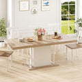 63"-78.7" Expandable Dining Table, 6-10 Farmhouse Kitchen Table, Extendable by Zevemomo