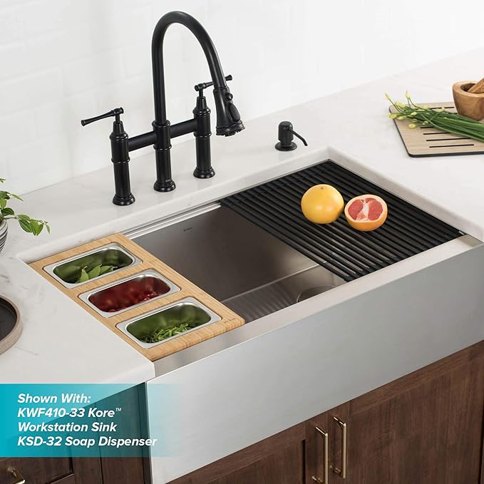 KRAUS Allyn Transitional Bridge Kitchen Faucet - Image 9