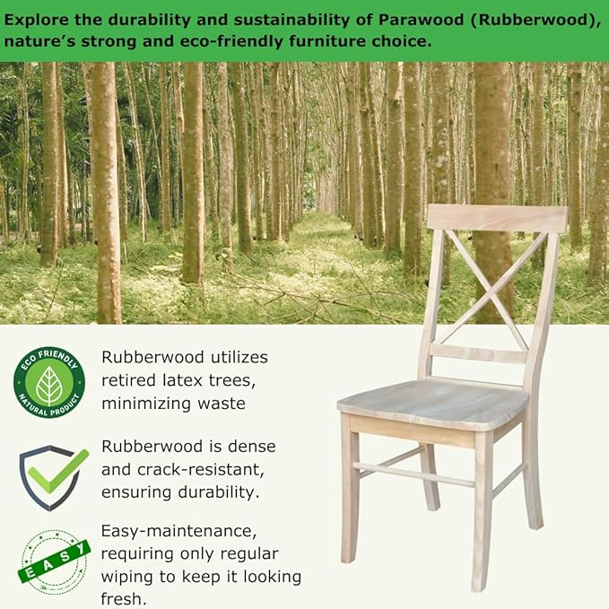 Set of Two X-Back Dining Chairs, Unfinished - Image 3