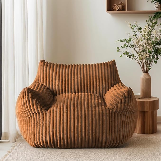Oversized Bean Bag Chair for Adults, Giant Comfy Plush Boneless Bean Bag Couch by LivingGiving