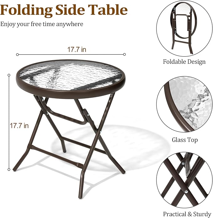 2 Pieces Outdoor Side Table - Image 3