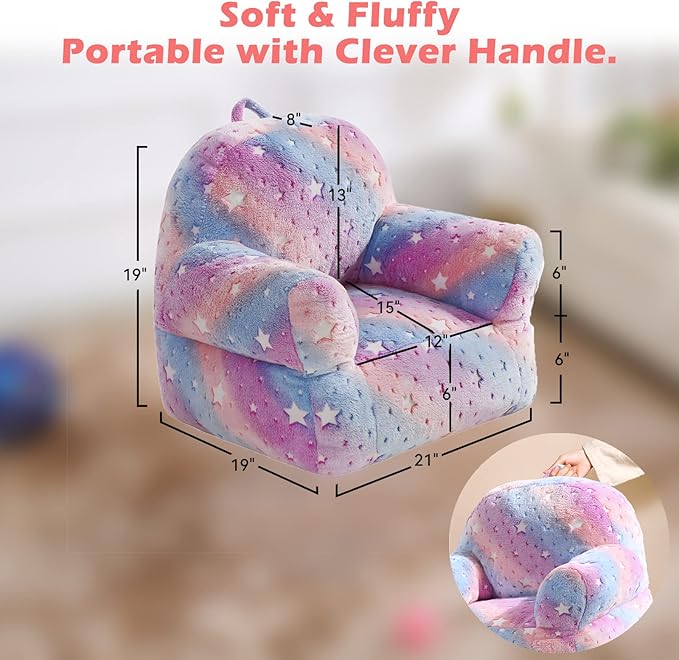 Toddler Chair, Glow in The Dark Kids Sofa Bean Bag Chair - Image 3
