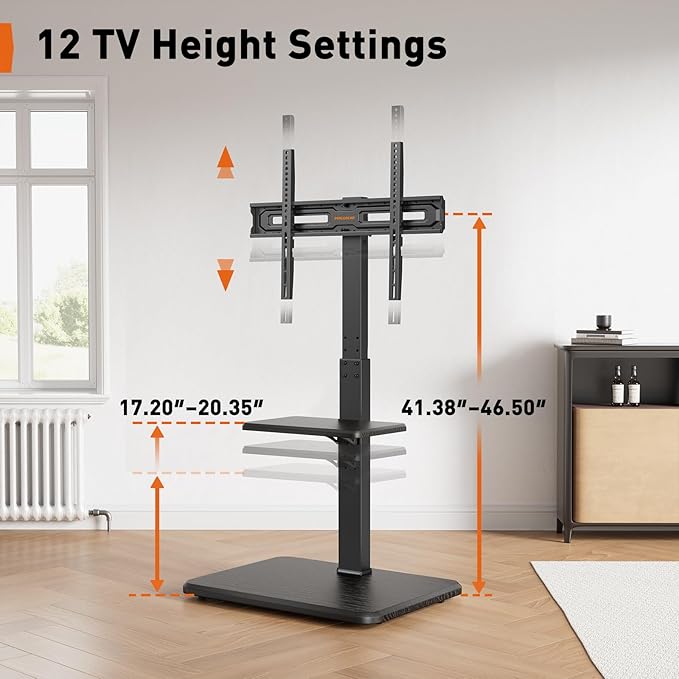 Perlegear Floor TV Stand with Power Outlet, Universal TV Stand - Image 5