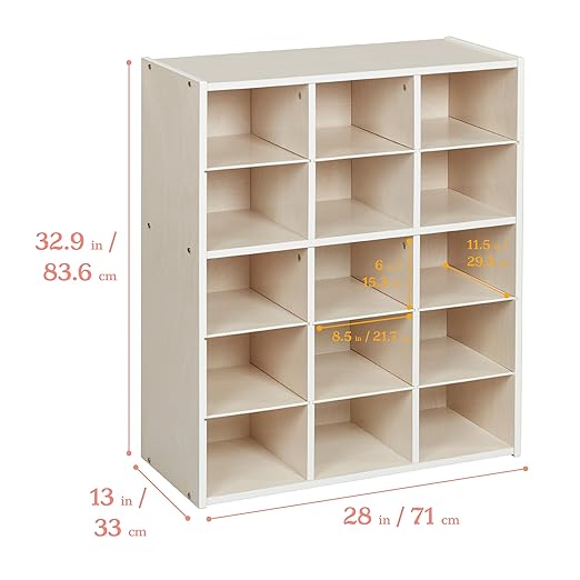 ECR4Kids Streamline 15 Cubby Tray Storage Cabinet, Classroom Furniture - Image 3
