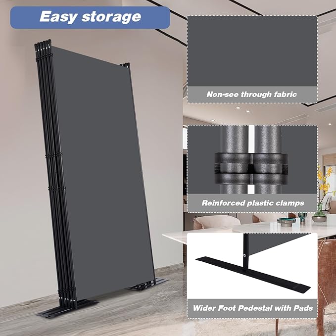 Room Divider, 6 Panel Folding Privacy Screens - Image 4