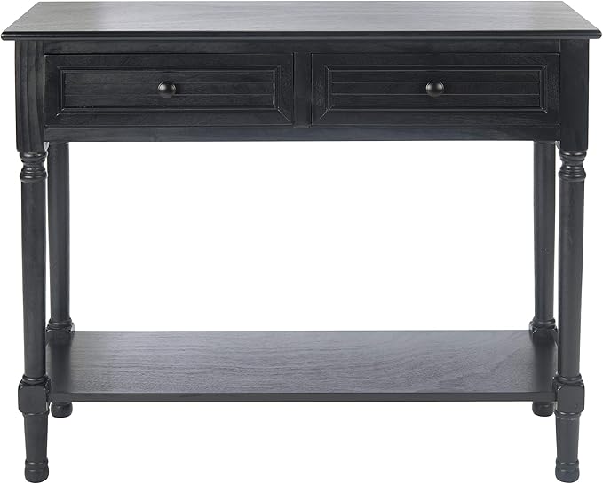 SAFAVIEH Home Collection Tate Black 2-Drawer Bottom Shelf Console Table CNS5720B - Image 4
