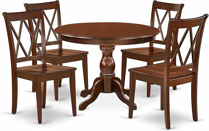 East West Furniture HBCL5-MAH-W 5 Piece Dining Room Furniture Set Includes a by EastWestFurniture
