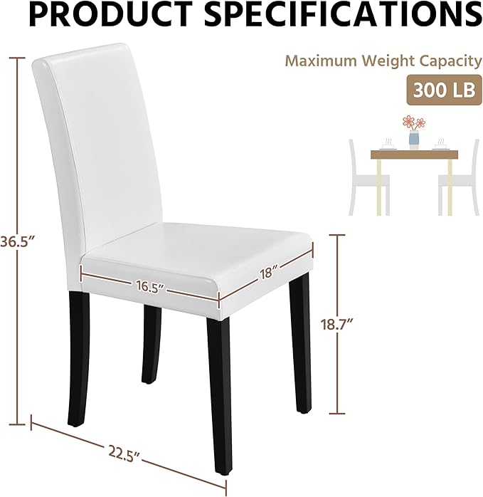 Yaheetech Dining Chairs Set of 6 Faux Leather Modern Dining Room Chairs - Image 3