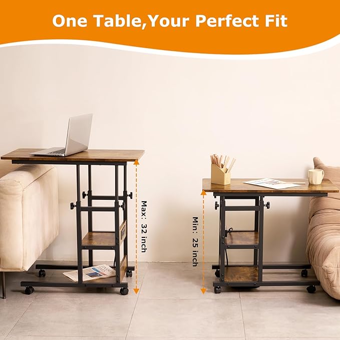C Shaped End Table Height Adjustable - Image 2