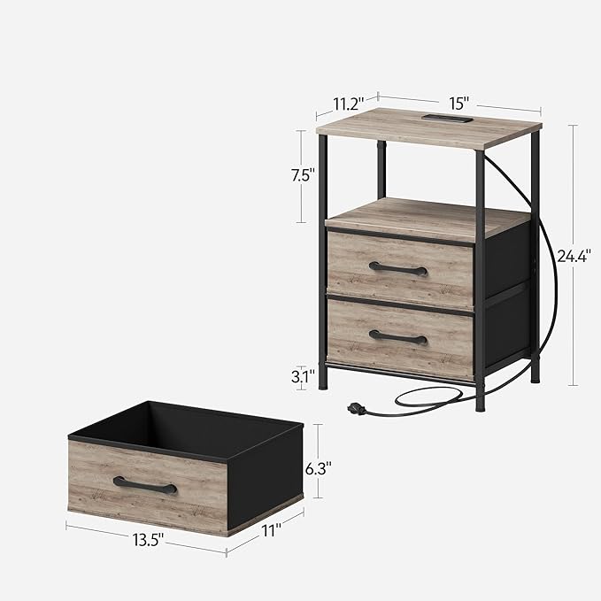 Nightstands Set of 2, Night Stand - Image 3