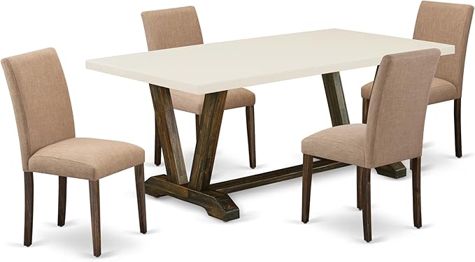 East West Furniture V727AB747-5 5 Piece Kitchen Table Set by EastWestFurniture