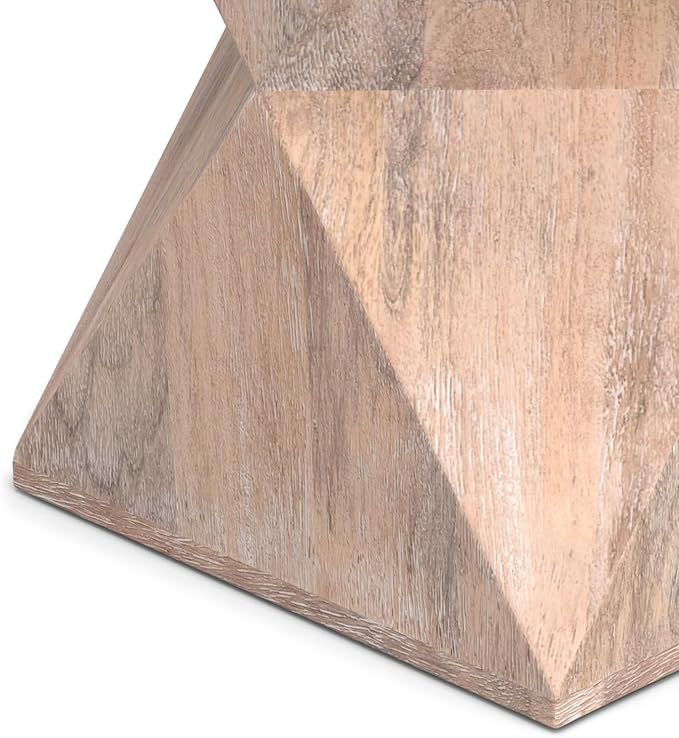 SIMPLIHOME Sutton 14-inch Wide Solid Mango End Table in Cerused Natural - Image 9