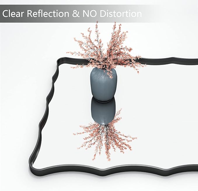 24x36 Matte Black Mirror, Rectangle Bathroom Mirror - Image 3