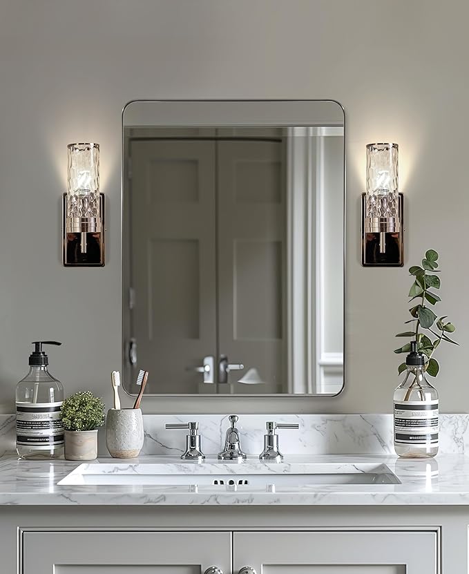 ANDY STAR Chrome Mirror for Bathroom, Modern Rectangle Bathroom Vanity - Image 2
