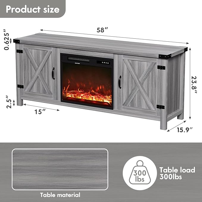YESHOMY Fireplace TV Stand - Image 2