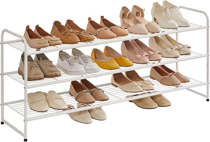 YMYNY Freestanding Shoe Racks, 3 Tiers Stackable & Adjustable Shoe Storage Shelf by High-qualityhomefurnishing