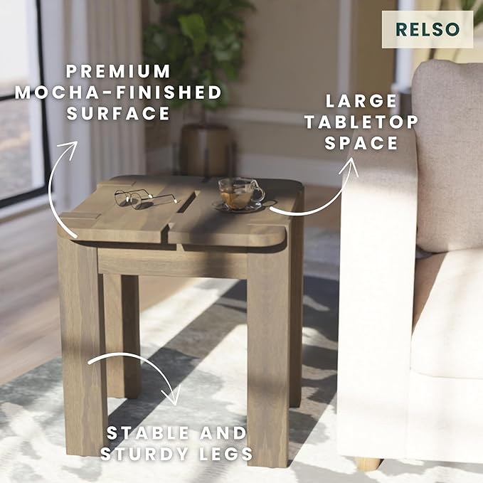 Mocha Mango Wood Accent Table - Image 3