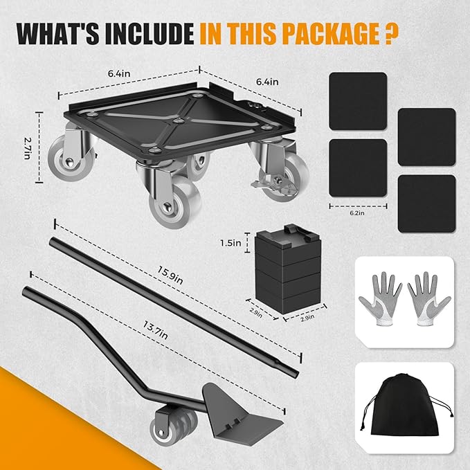 2000LBS Heavy Duty Furniture Dolly & Mover - Image 3