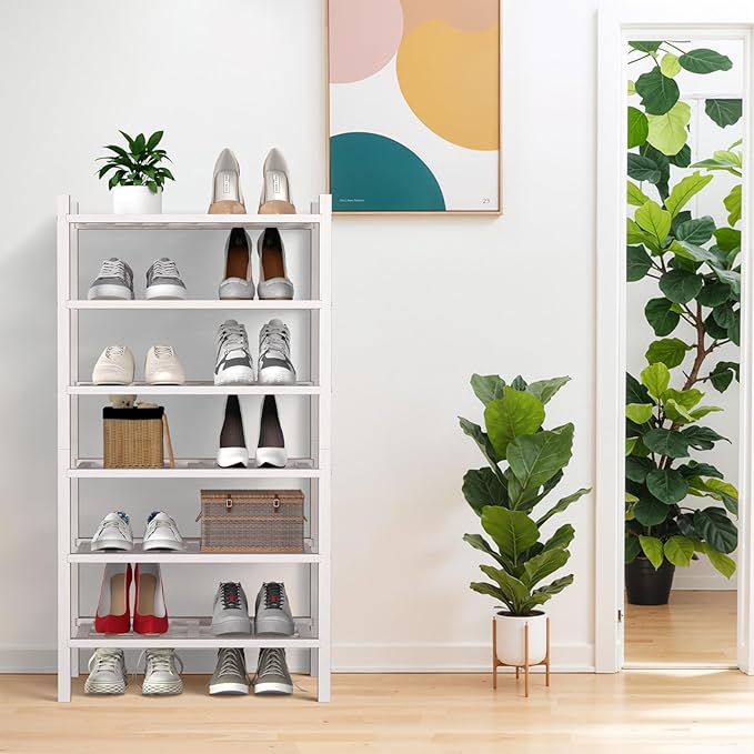 Haddockway small 6 Tier Bamboo Shoe Rack Storage Organizer, Small Space - Image 2