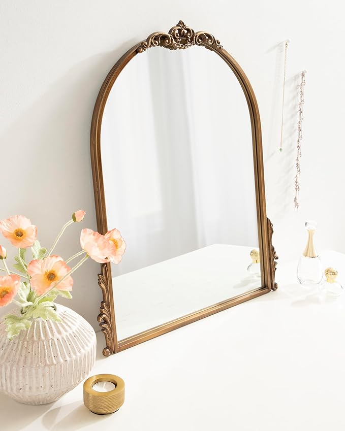 Kate and Laurel Myrcelle Traditional Arched Mirror; 21 x 26; Gold; Decorative - Image 3