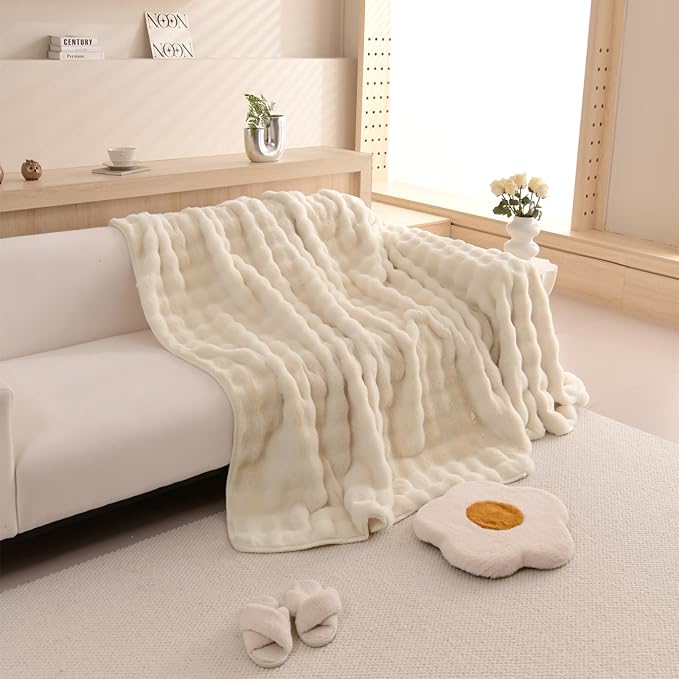 VM VOUGEMARKET Plush Faux Fur Couch Cover Thick Fluffy Fuzzy Sectional Sofa - Image 7