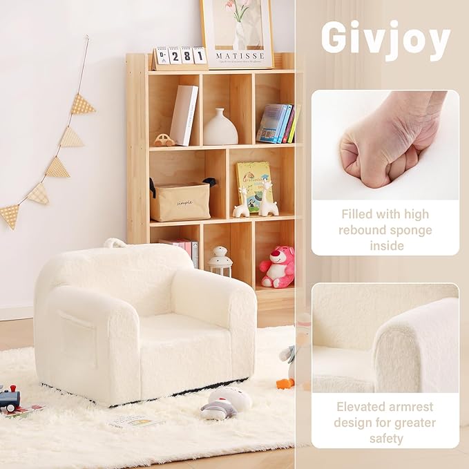 Toddler Chair Plush Couch, Comfy Kids Sofa Lounger - Image 6
