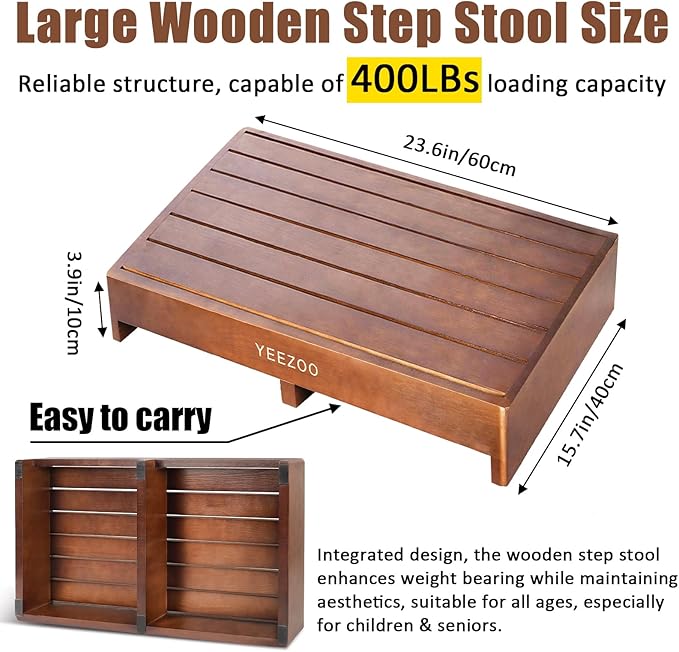 Wooden one Step Stool- Solid Pine Wood Step Riser - Image 2