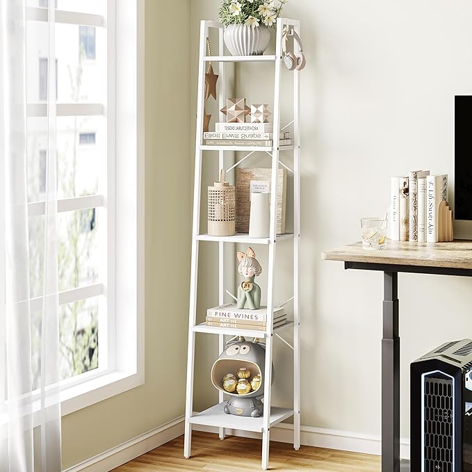 Ladder Shelf, Bookshelf Bookcase, Freestanding Corner Storage Shelve by Hzuaneri