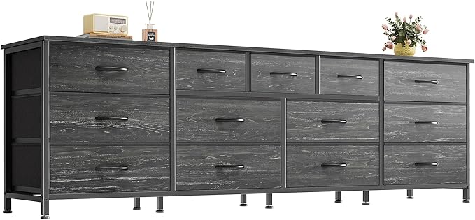 Huuger 70 Inch Dresser for Bedroom, TV Stand for 65, 80 Inch TV, 13 Fabric by Huuger