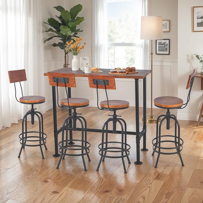 Set of 2-Industrial Bar Stools - Image 10