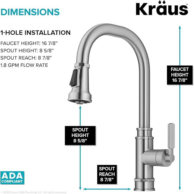KRAUS Allyn Transitional Industrial Pull-Down Single Handle Kitchen Faucet in - Image 5