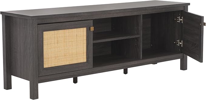 SAFAVIEH Evane TV Stand for up to 65" Flatscreen – Distressed Black & Natural - Image 6