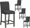 COSTWAY Upholstered Counter Height Stools Set of 4, Bar Stools w/Ergonomic by COSTWAY