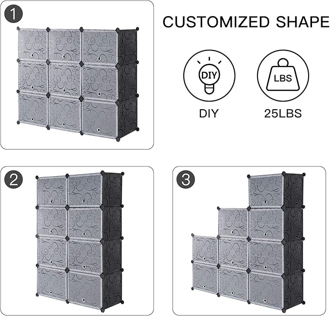 Portable Shoe Rack Organizer, 48-Pair Tower Shelf Storage Cabinets, Plastic - Image 6