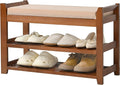 Shoe Rack with Cushion for Font Door Entrance, 27.6 in Shoe Bench with Storage by PETKABOO