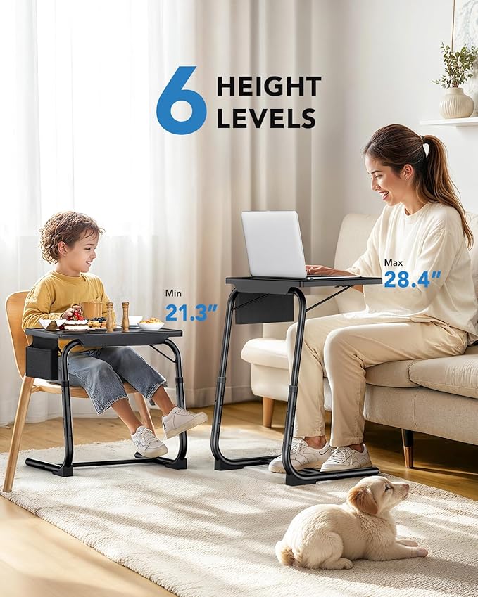 HUANUO TV Tray, Adjustable TV Dinner Tray, 20.5 x 15.4 inch Folding Tray Table - Image 4