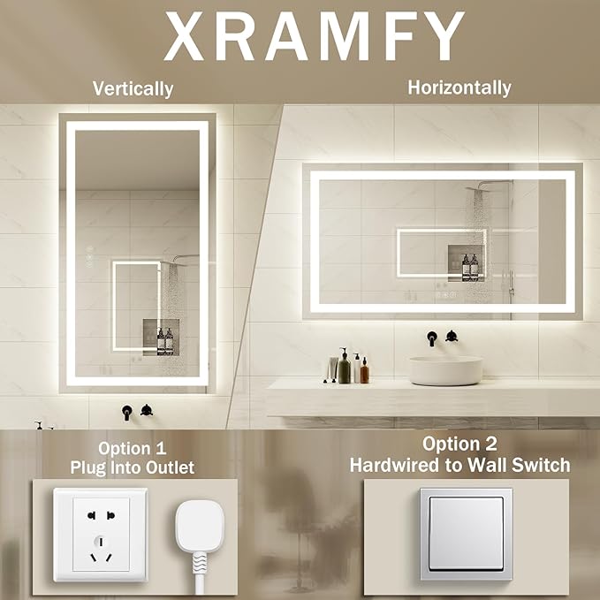 48'' x 32'' LED Bathroom Mirror - Image 7