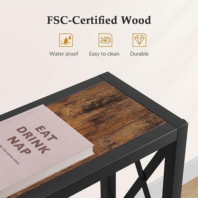 41.8" Console Table, Narrow Behind The Couch Table - Image 7