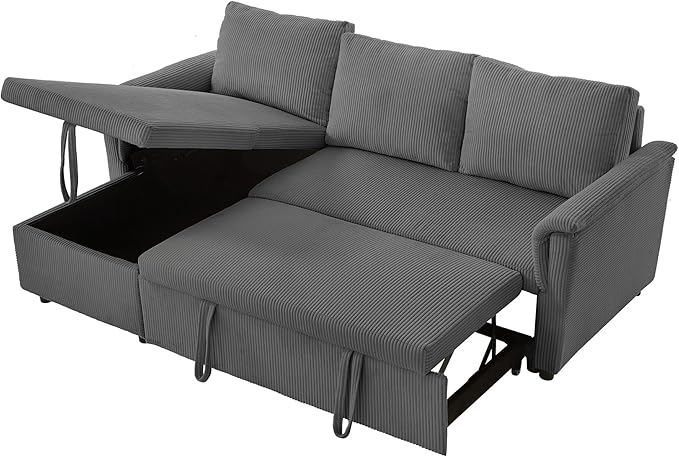 Ball & Cast Reversible Sectional Sofa Couch, L-Shape Sleeper Sofa Bed - Image 8