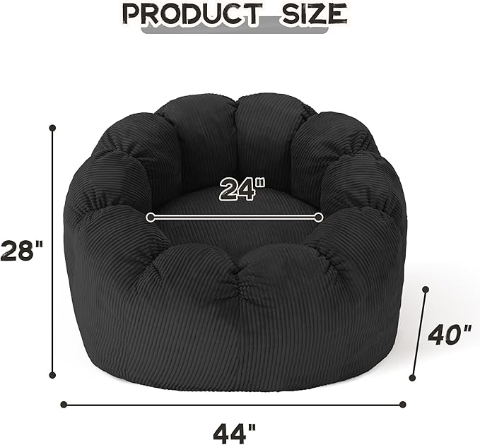HABUTWAY Giant Bean Bag Chair for Adults/Kids/Teens, Pumpkin Bean Bag Couch - Image 7
