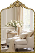 G-LEAF Vintage Baroque Mirror 24"X36", Arched Mantel Victorian Antique by G-LEAF