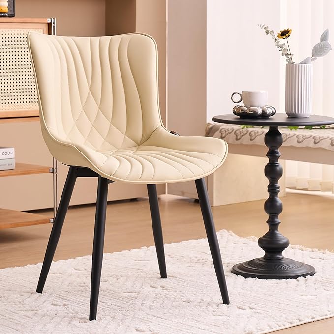 YOUTASTE Dining Chairs Set of 2 Upholstered Mid Century Modern Kitchen Dining - Image 4