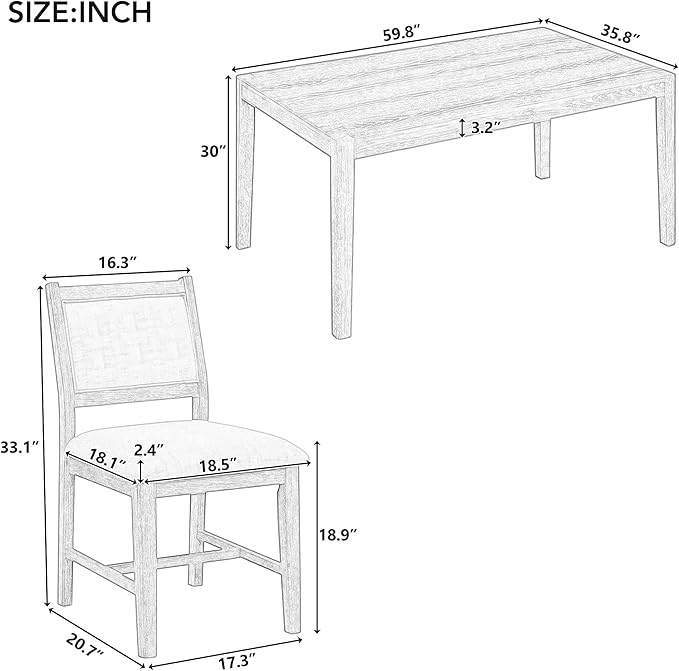 Merax 7 Pieces Retro Dining Set - Image 2