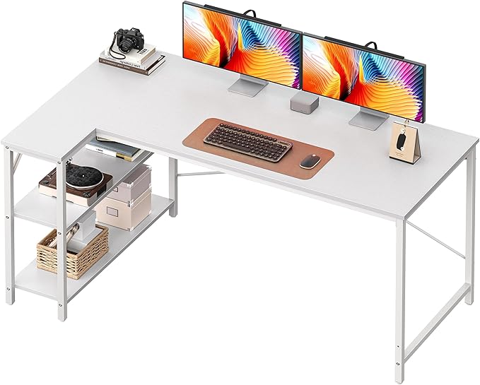 Huuger L Shaped Desk, 55 Inches Computer Desk by Huuger