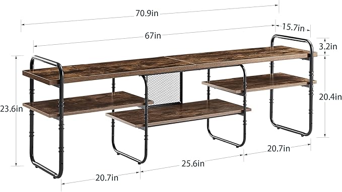 VECELO TV Stands up to 75 Inch, Entertainment Center/Media Console Table - Image 3