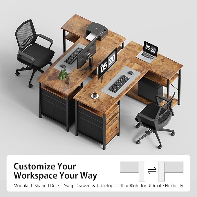 47" Computer Desk with Drawers, Desks - Image 5