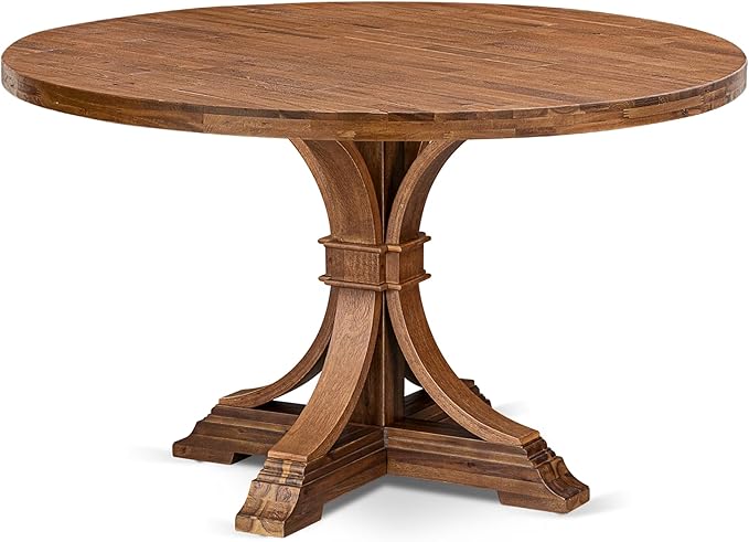 I7MZ5-50N-04 5-Pc Dining Room Set Includes a Pedestal Round Table and 4 Light - Image 3