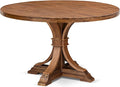 I57-0N-TP Breakfast Table with Acacia Wood Round Tabletop and Elegant Pedestal by LuxebyEastWestFurniture